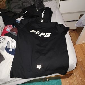 Bape short sleeve hoodie reflective
